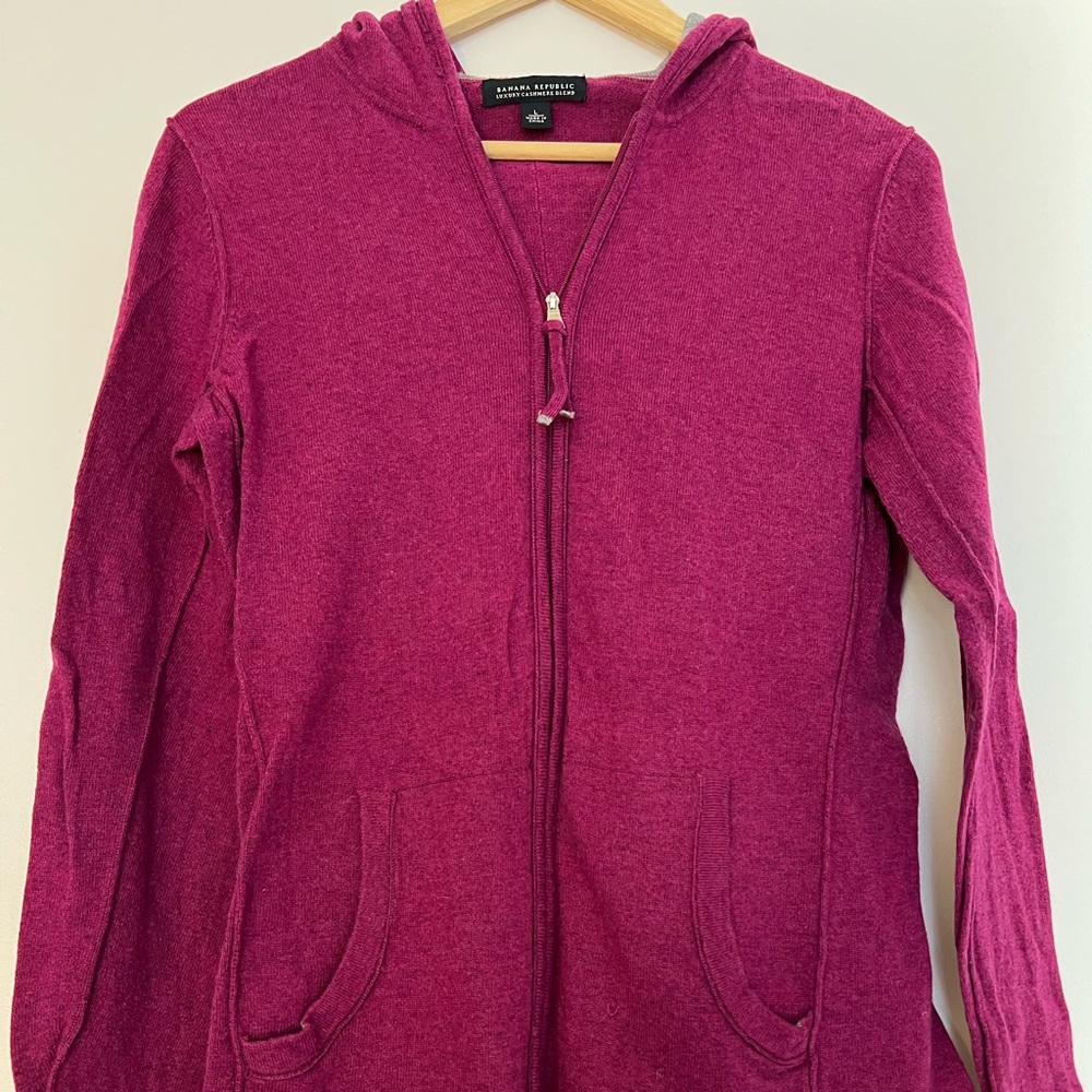 Banana Republic Cashmere Zip Up Sweater/hoodie Size L